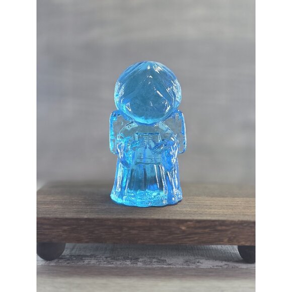 Angel Mosser Glass 1970s Blue Singing Winged 4" Paperweight Figure 76.8 - Picture 10 of 15